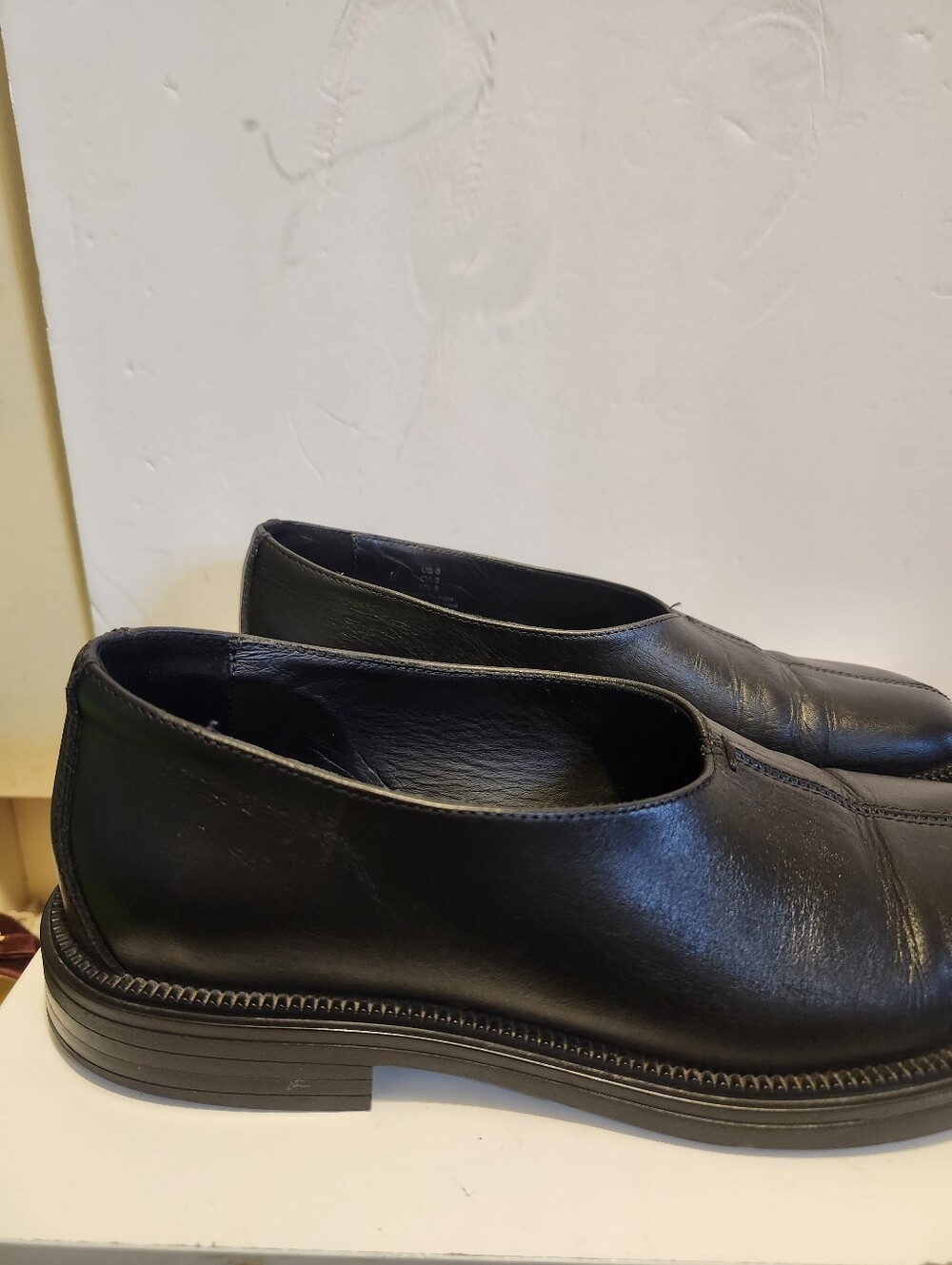 COS Black Square Toe Chunky Leather Shoes Sz.9/39 Ret.$189 Made in Portugal - Picture 5 of 10